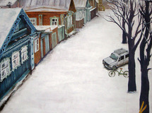Rural town of winter