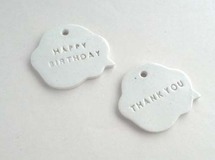 陶器のメッセージオーナメント［大］2個セット〈送料無料〉 