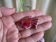 七宝焼・金魚の帯留め・銀箔