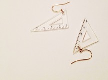 「さんすう」三角定規のピアス・イヤリング（送込）