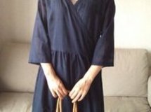 カシュクールワンピースコート★紺色