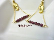 *Hakn***　K14GF　ガーネットAAAとお花のピアス