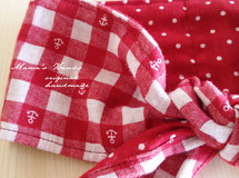 マリン red 保冷剤 エコ 首 スカーフ （ハンドメイド）