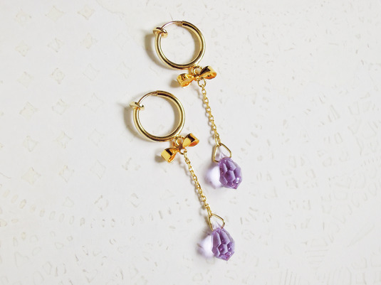 [sold] ゆらゆらしずくのイヤリング(アメジスト)